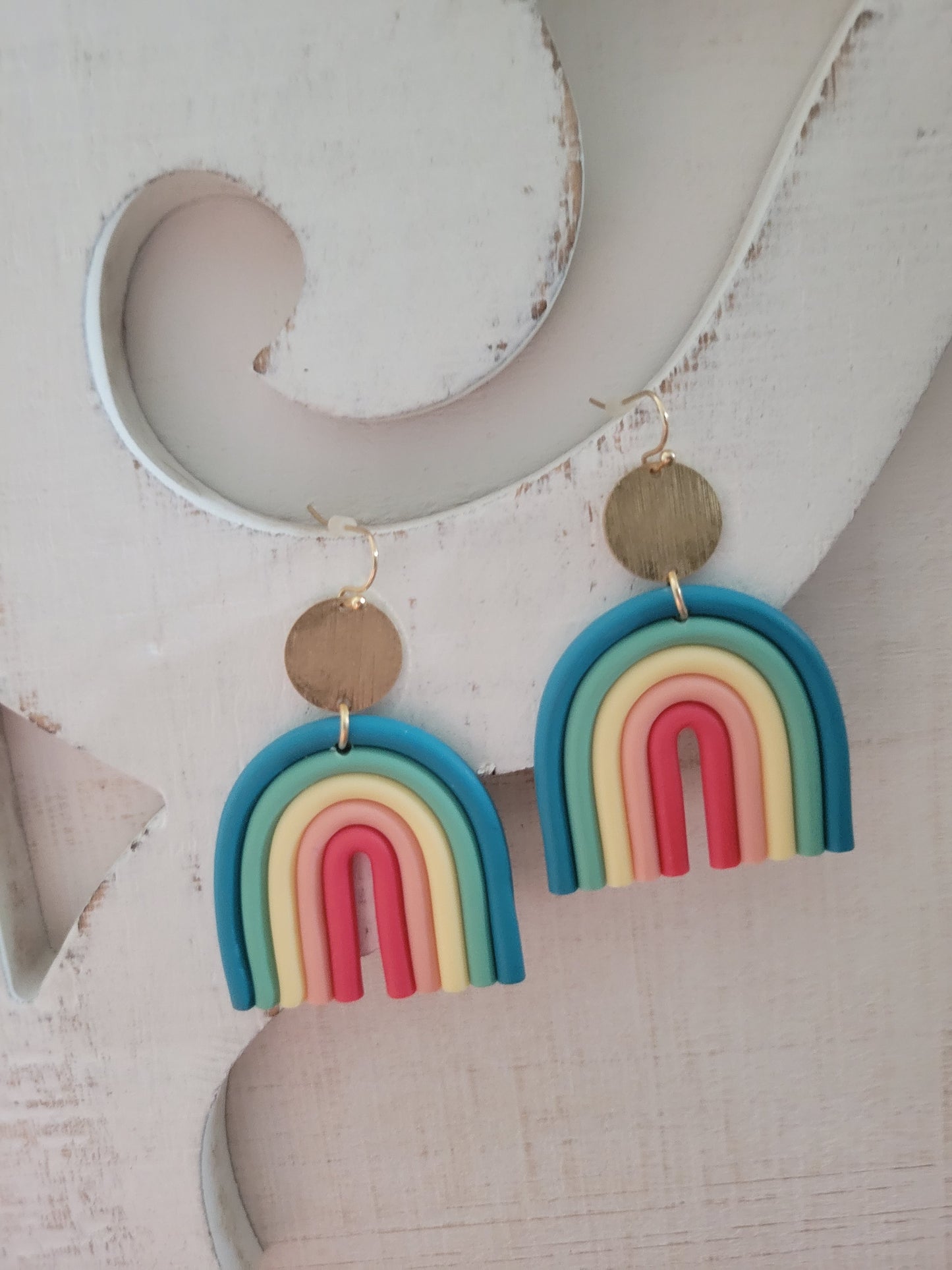 Colorful Rainbow Clay Earrings