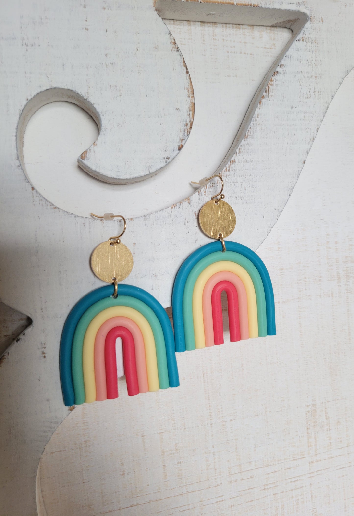 Colorful Rainbow Clay Earrings