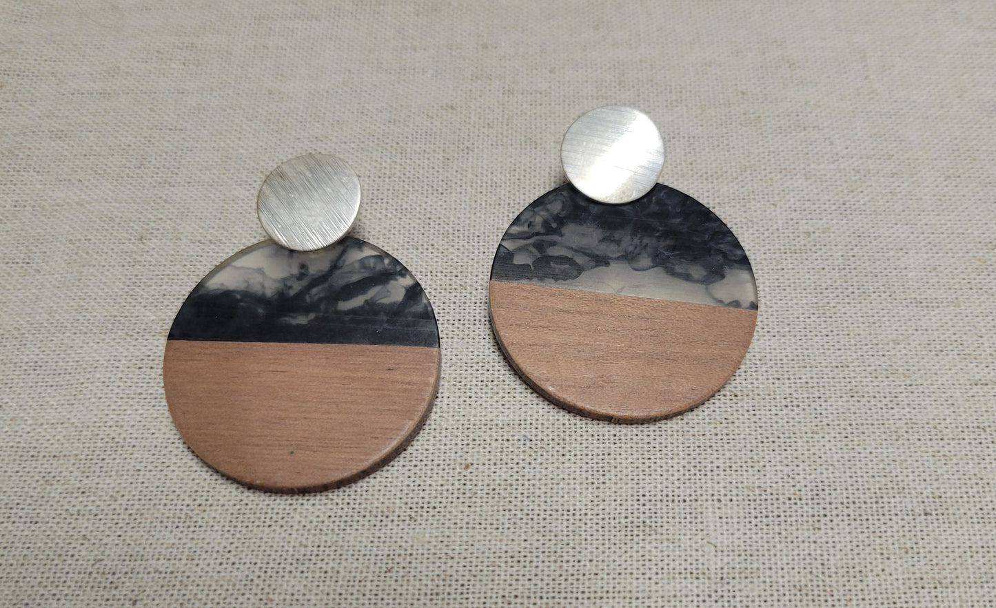 Marble & Wood Earrings