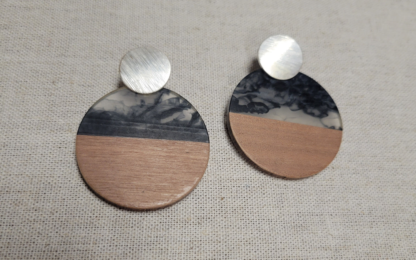 Marble & Wood Earrings
