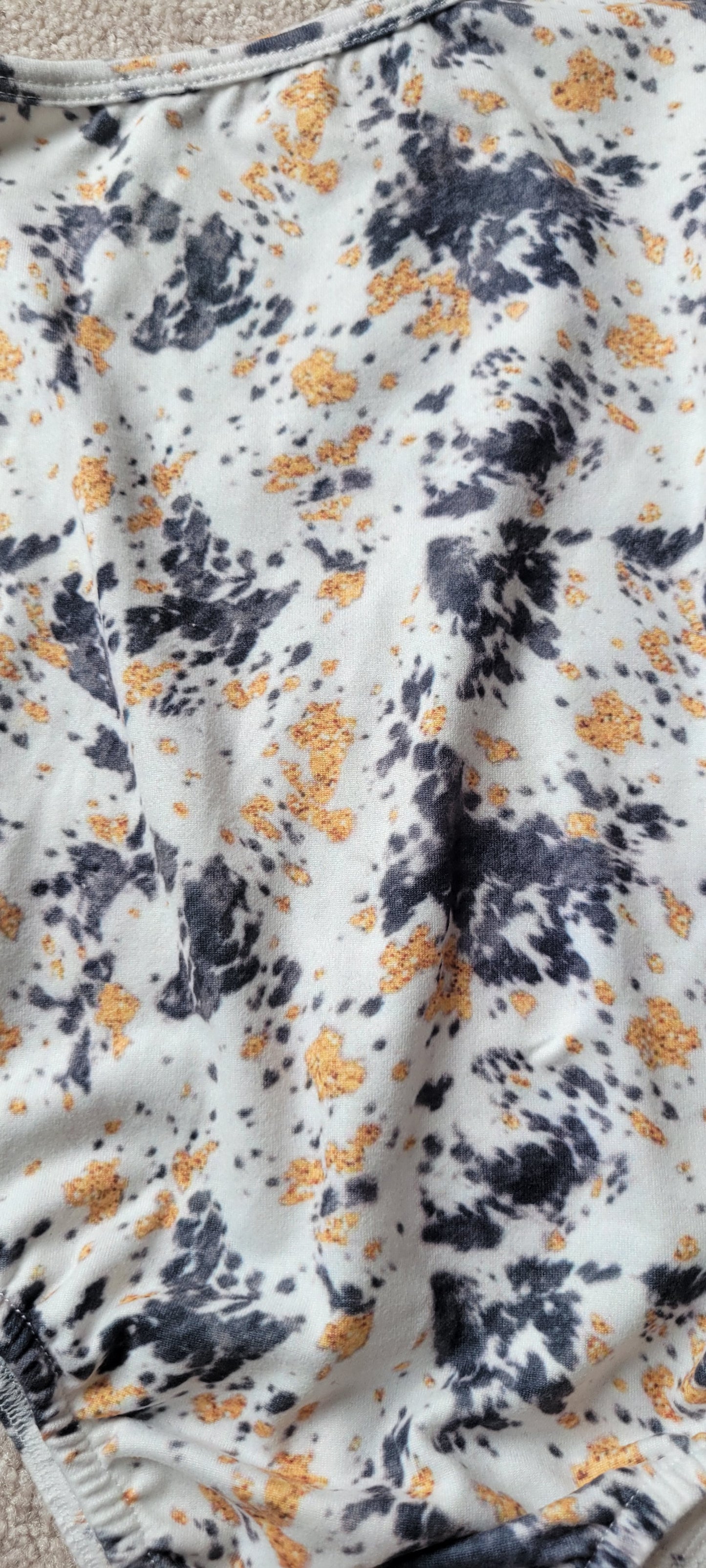 One Shoulder Cow Print Top