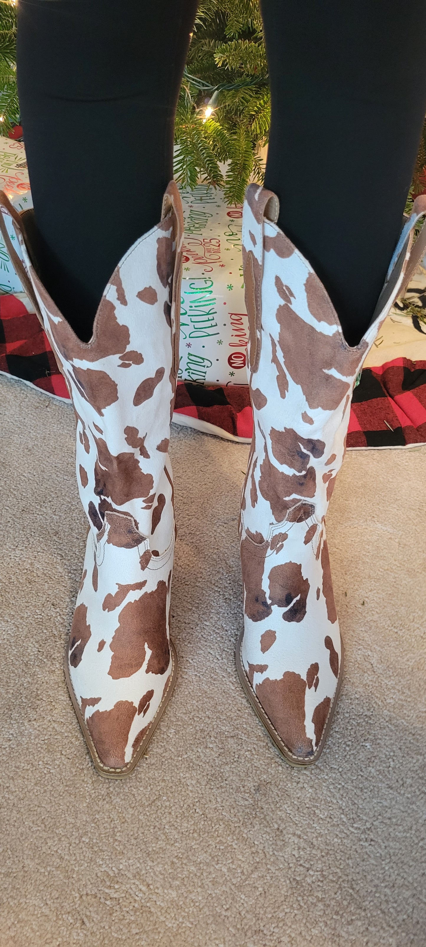 Cow Print Boots