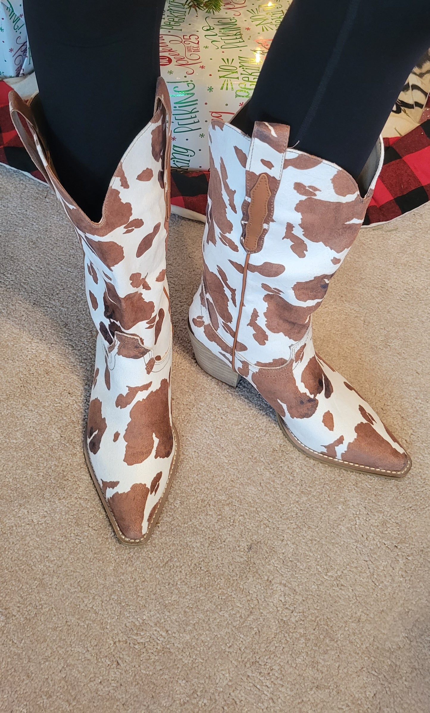 Cow Print Boots