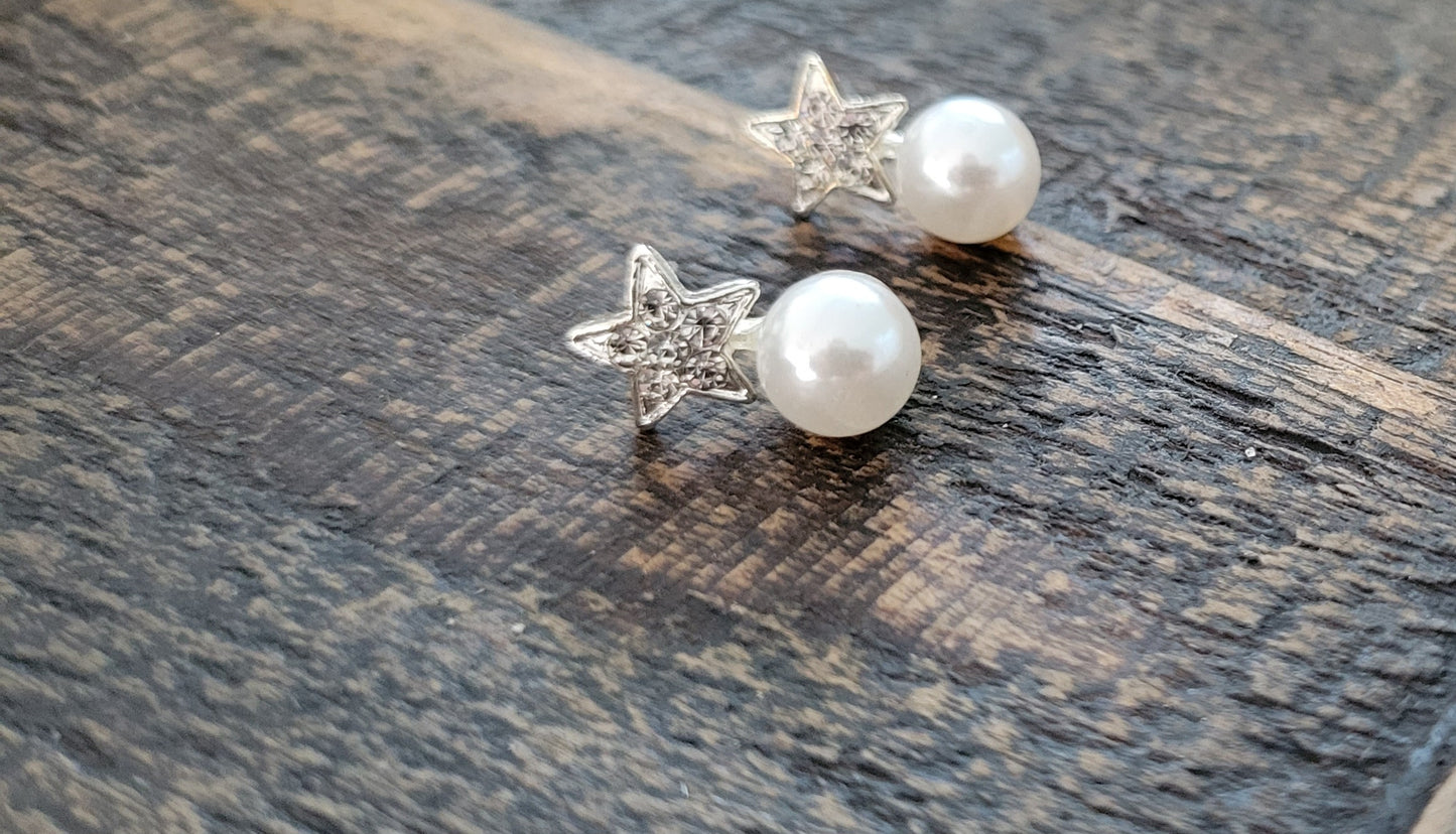 Pearl Star Earrings