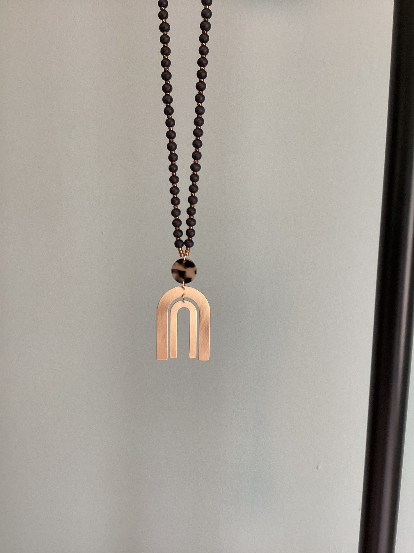 Leopard black chain necklace