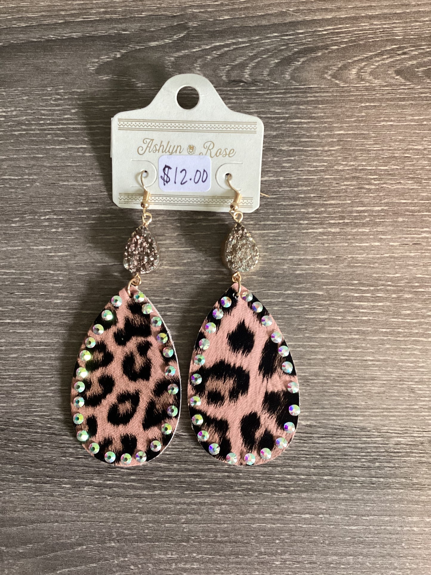 Cheetah Rhinestone Earrings