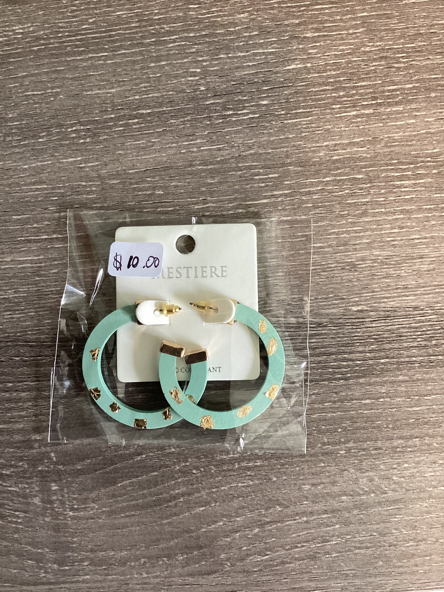 Blue-green Gold Flake Hoops