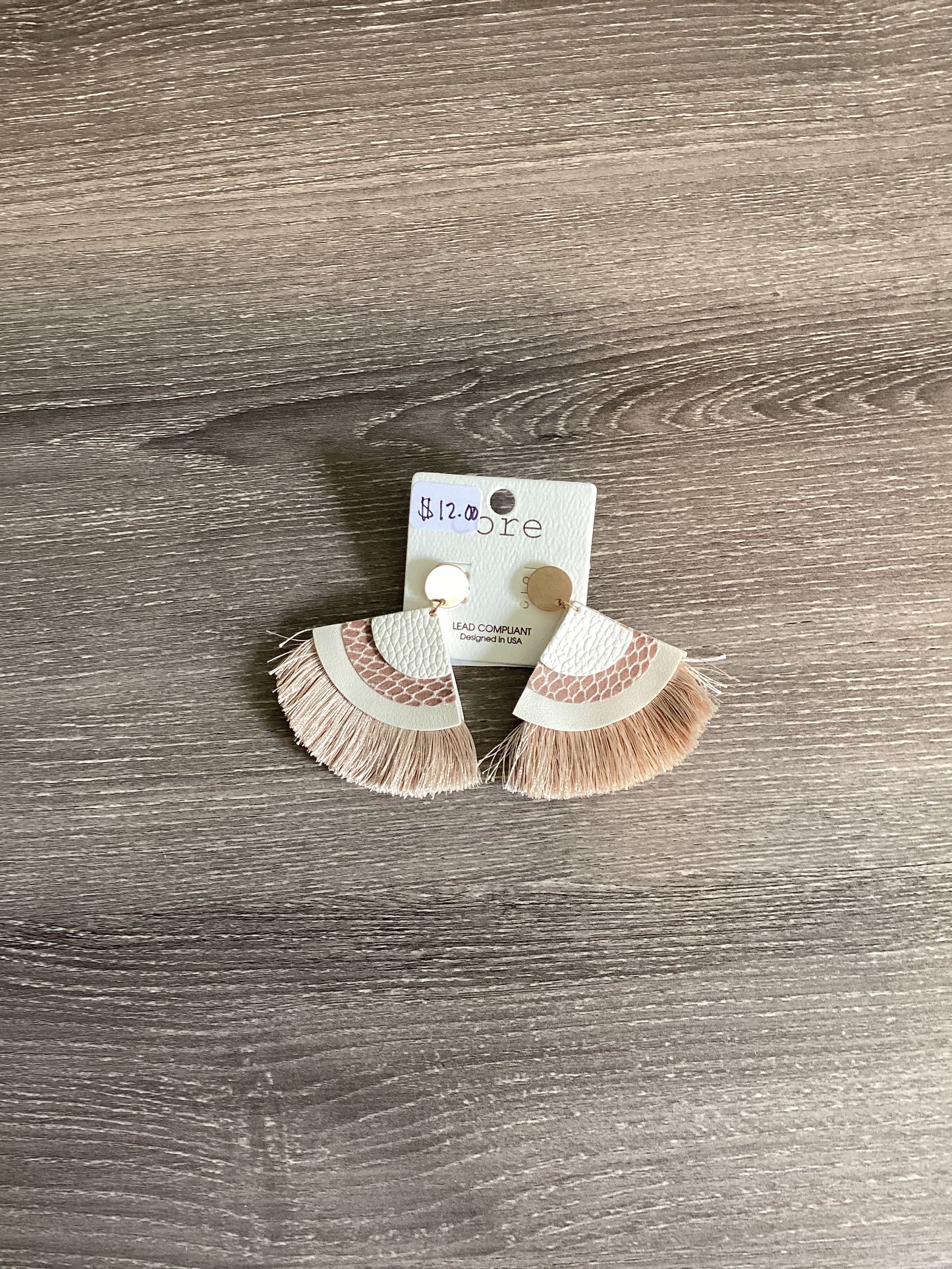 Tan Fringe Earrings