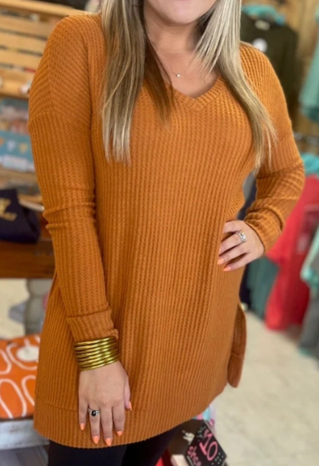 Waffle Knit Top
