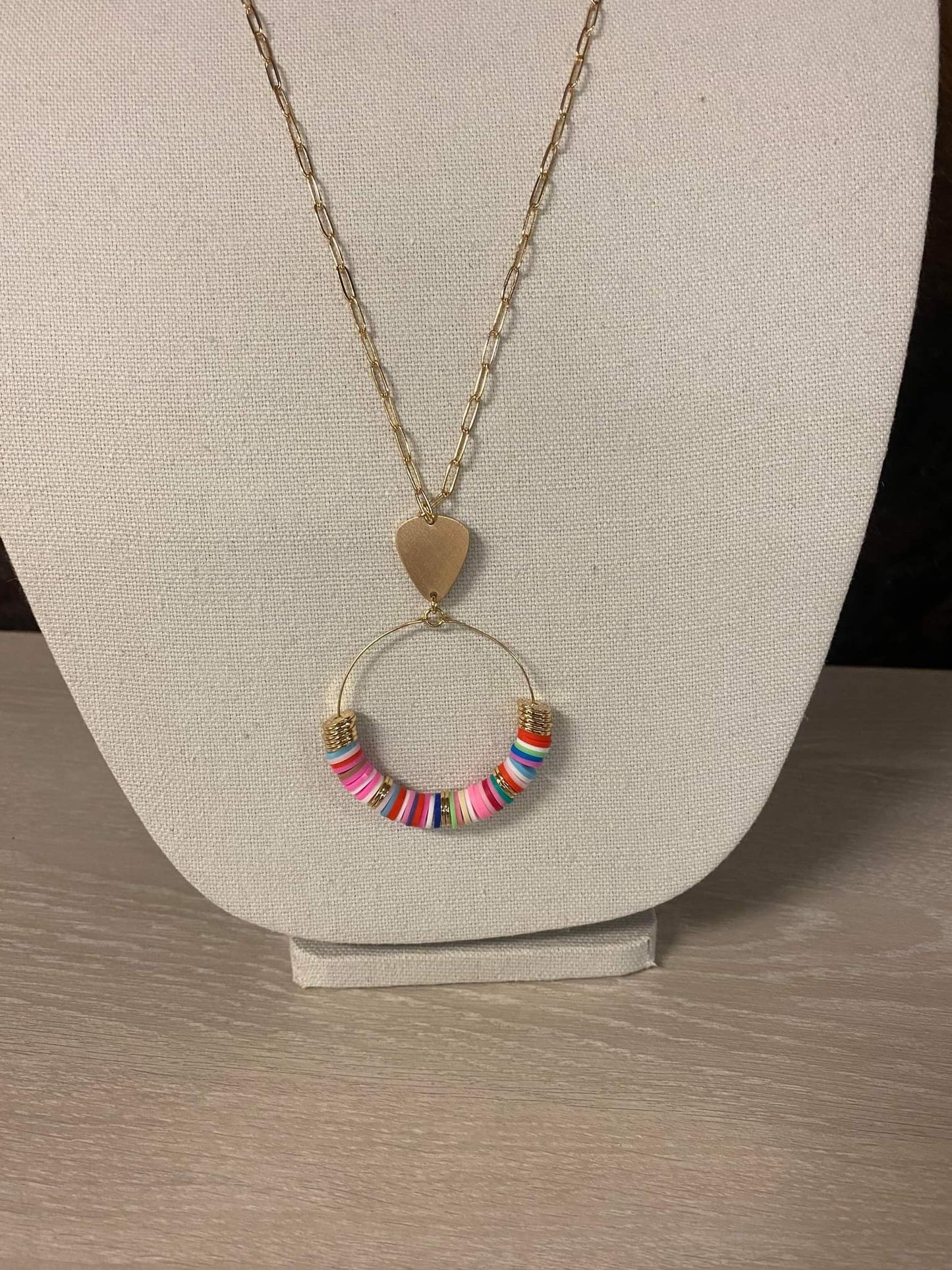 Long Multicolor Chain Necklace