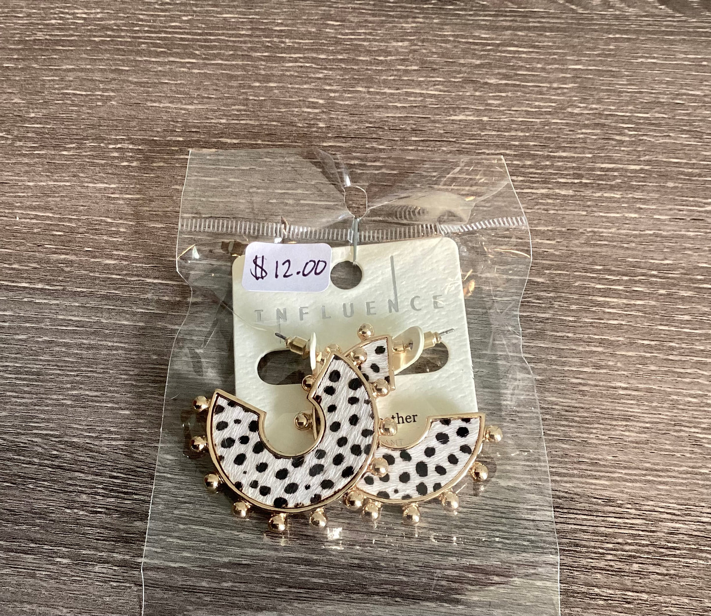 Spotted and Gold Earrings