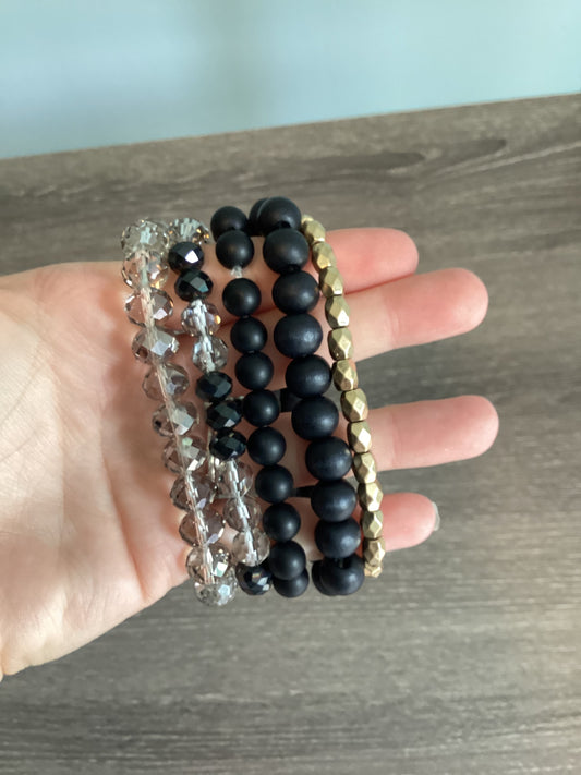 Black Beaded Bracelet