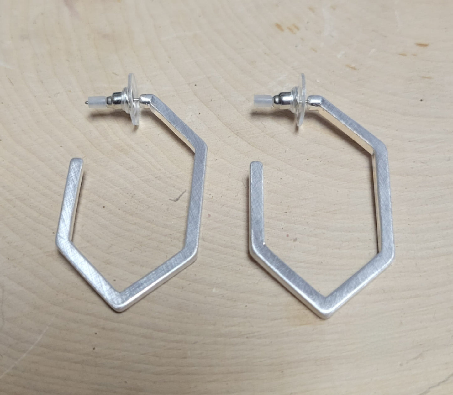 Silver Octagon Hoops