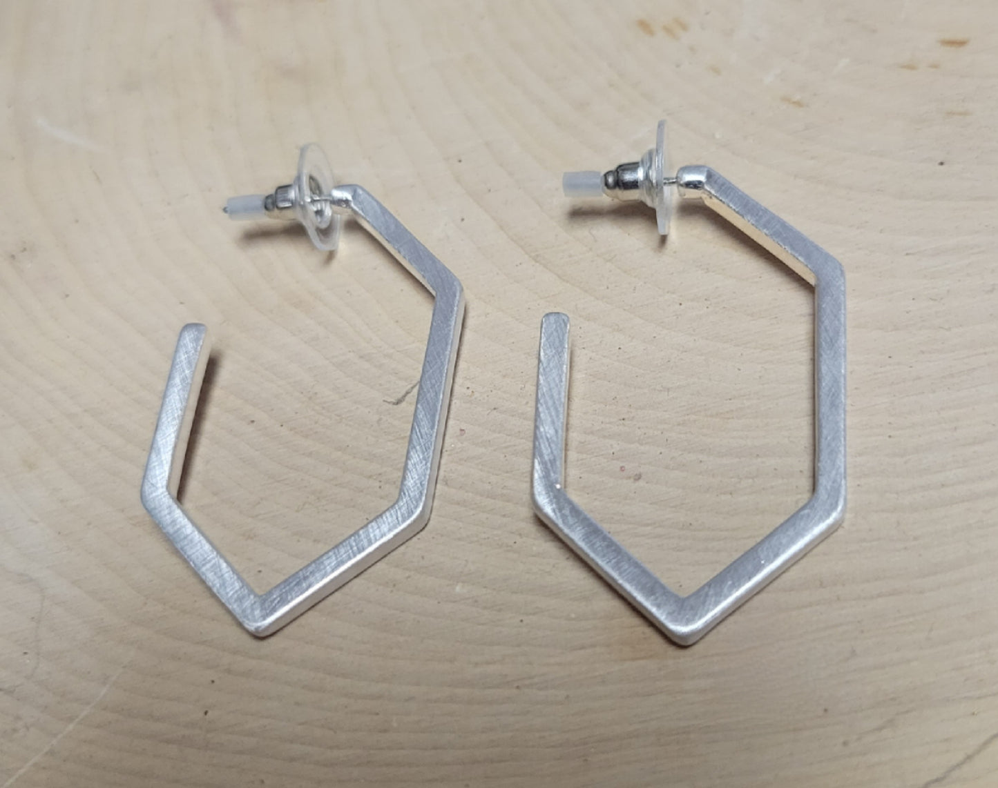 Silver Octagon Hoops