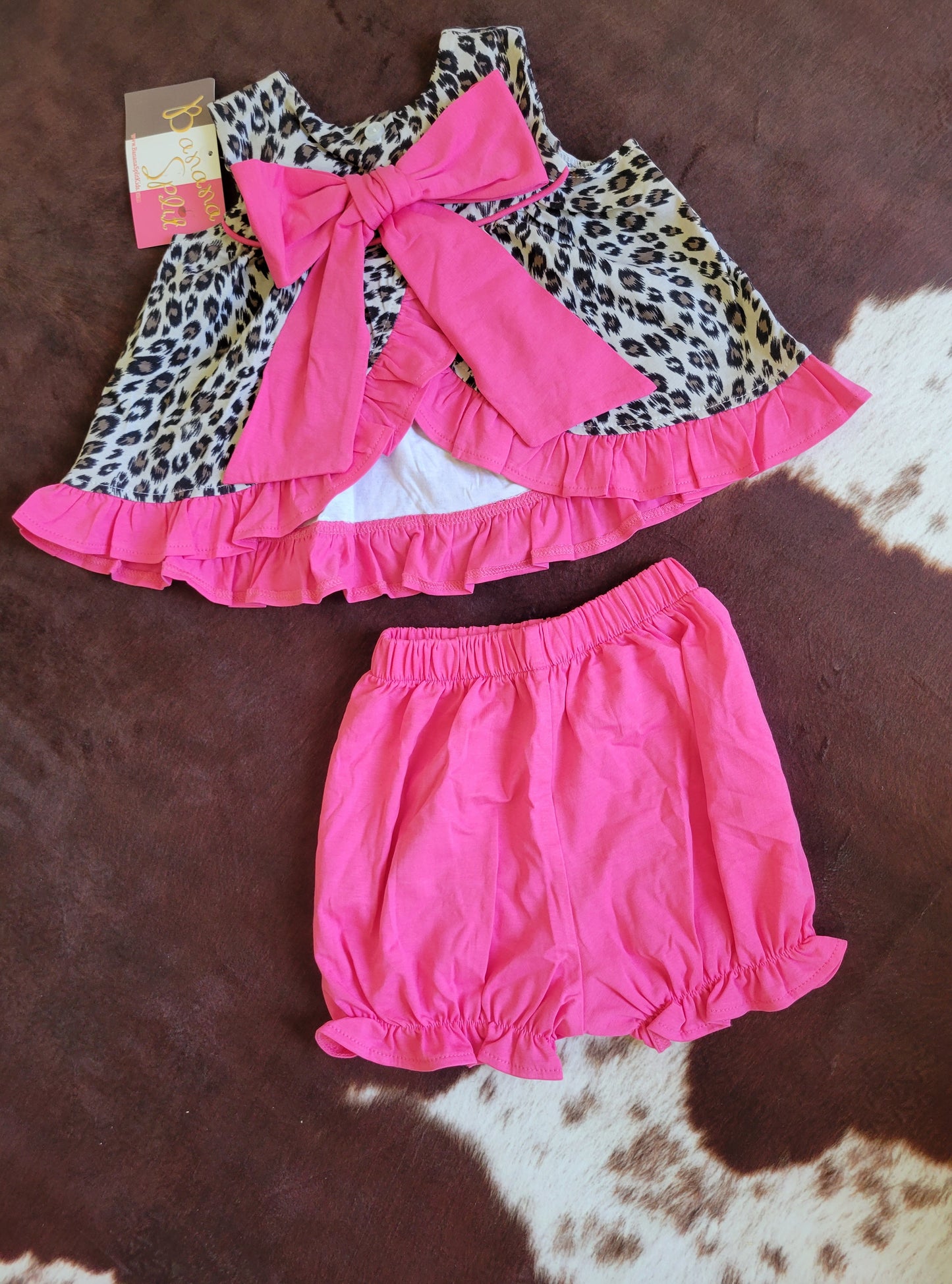 Cheetah & Hot Pink Ruffle set