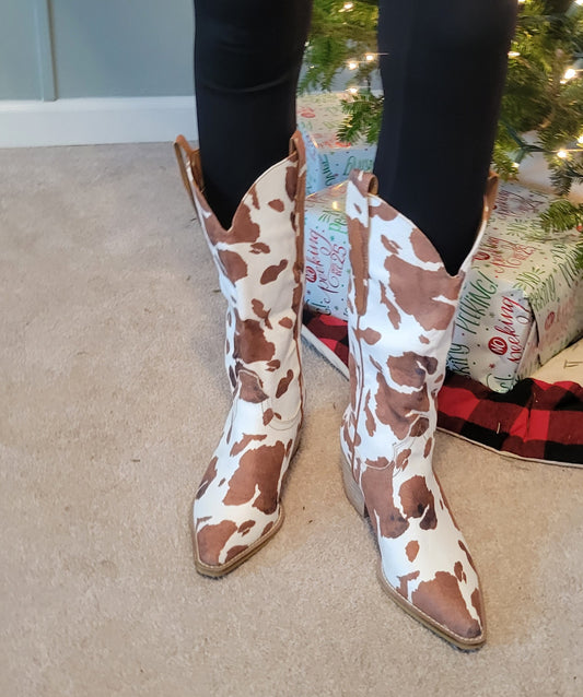 Cow Print Boots