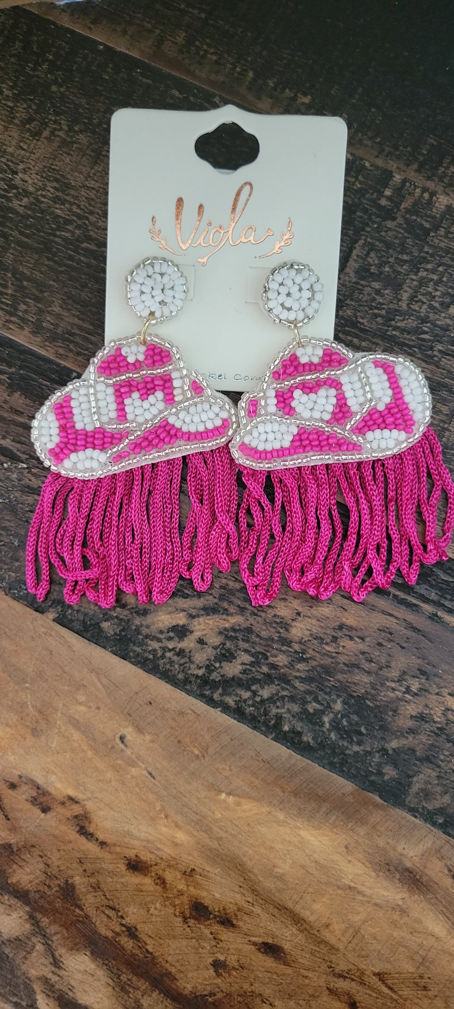 Cowgirl Hat Fringe Earrings