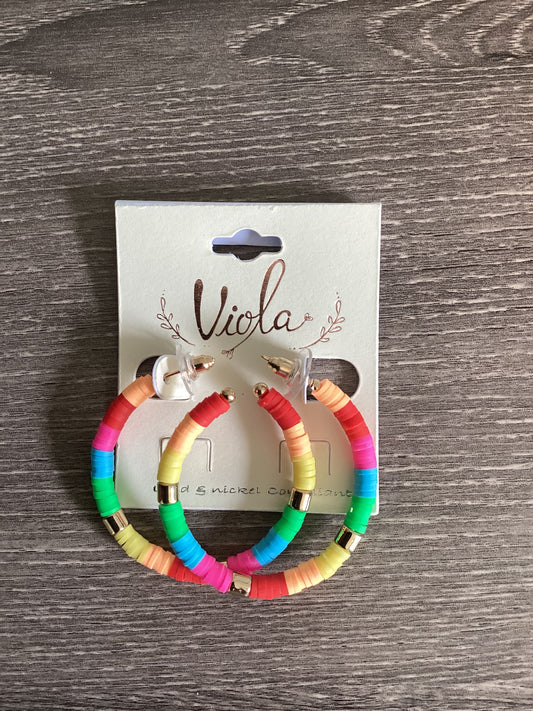 Colorful Beaded Hoops