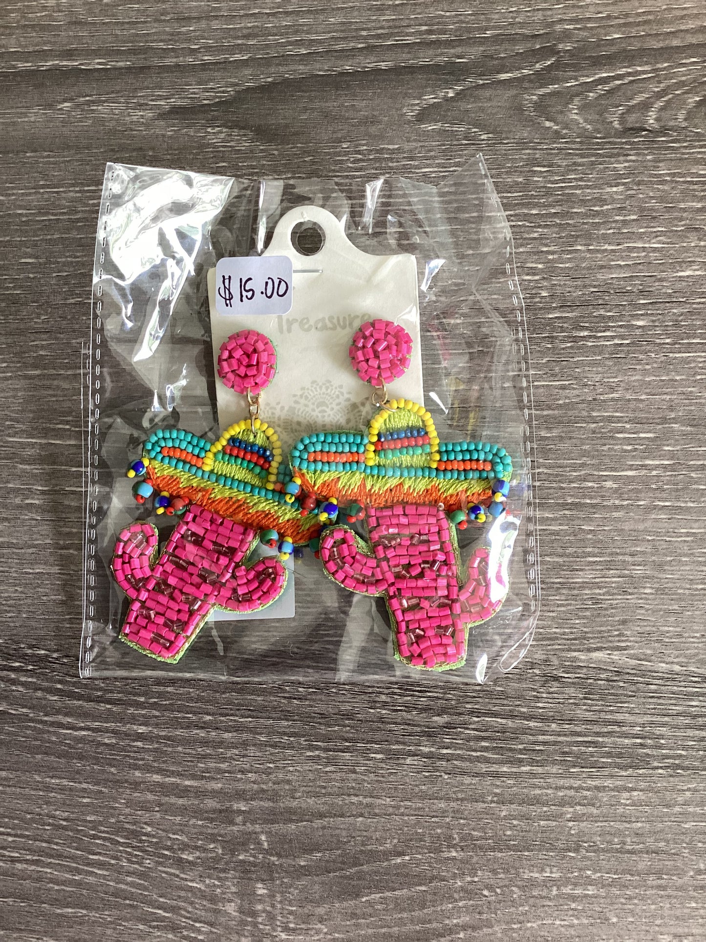 Sombrero Cactus Beaded Earrings