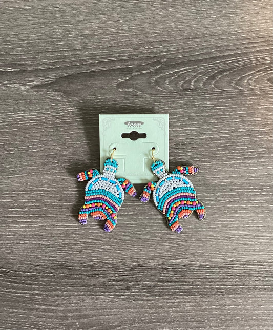 Turtle Beaded Earrings