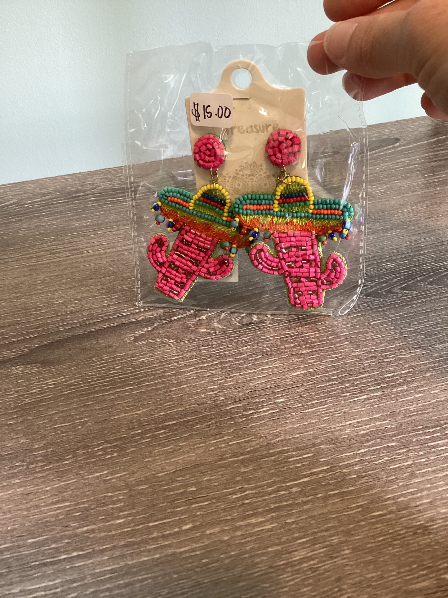 Sombrero Cactus Beaded Earrings