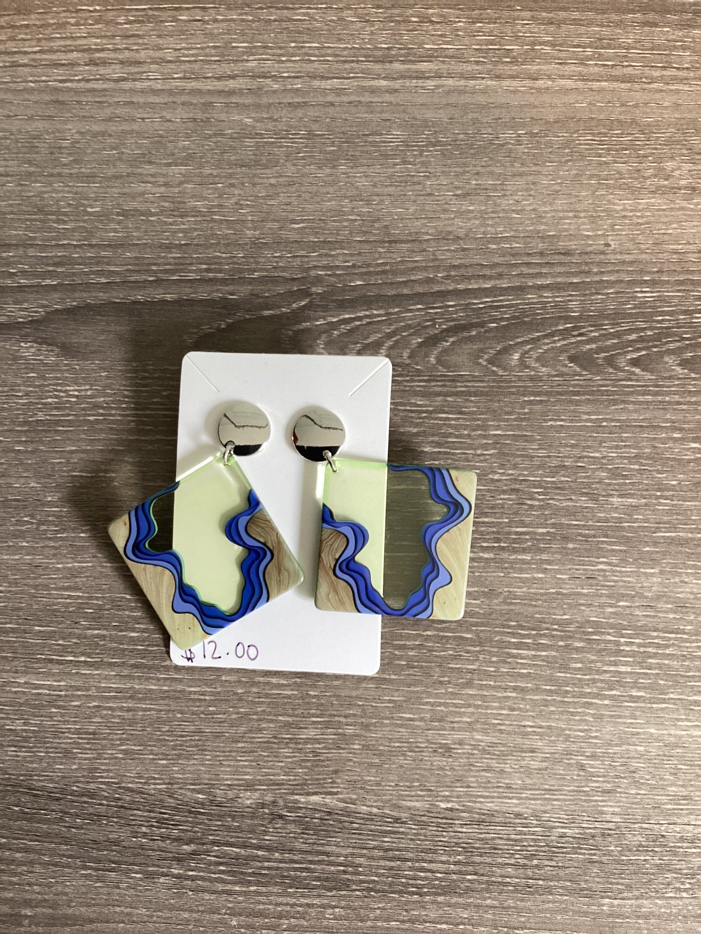 Blue Abstract Earrings
