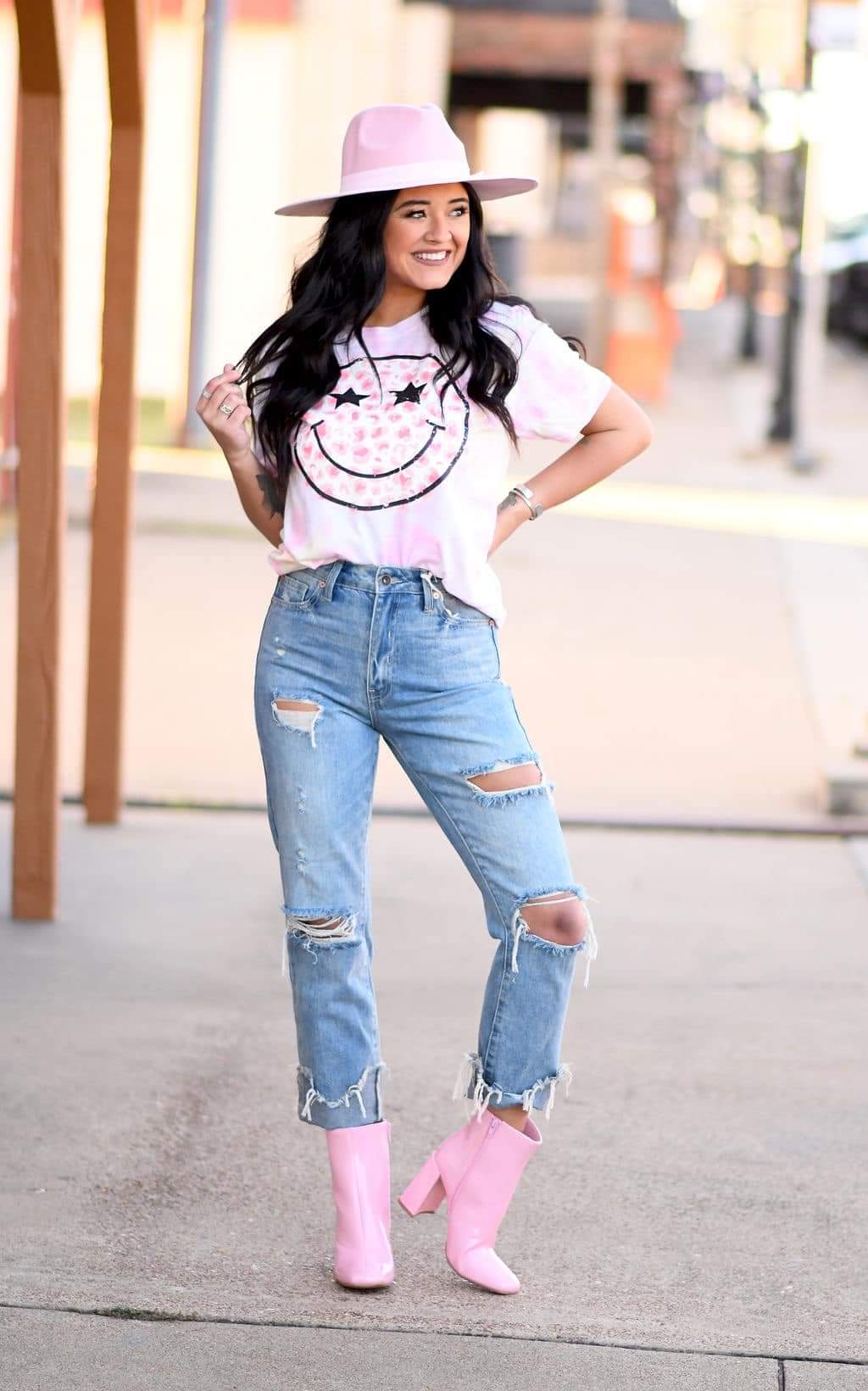 Rocker Smiley BUTTERY SOFT tie dye tee