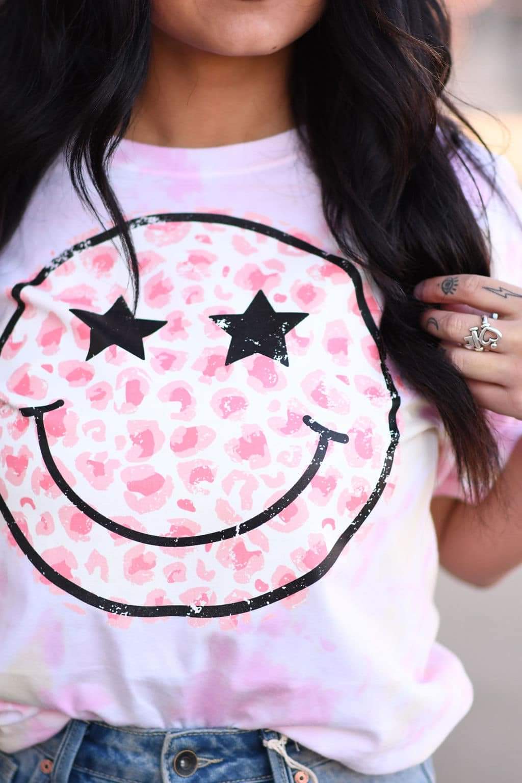 Rocker Smiley BUTTERY SOFT tie dye tee