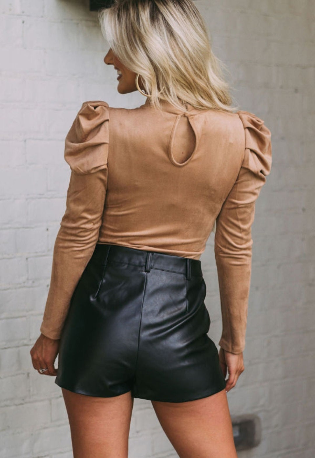 Brown Suede Bodysuit