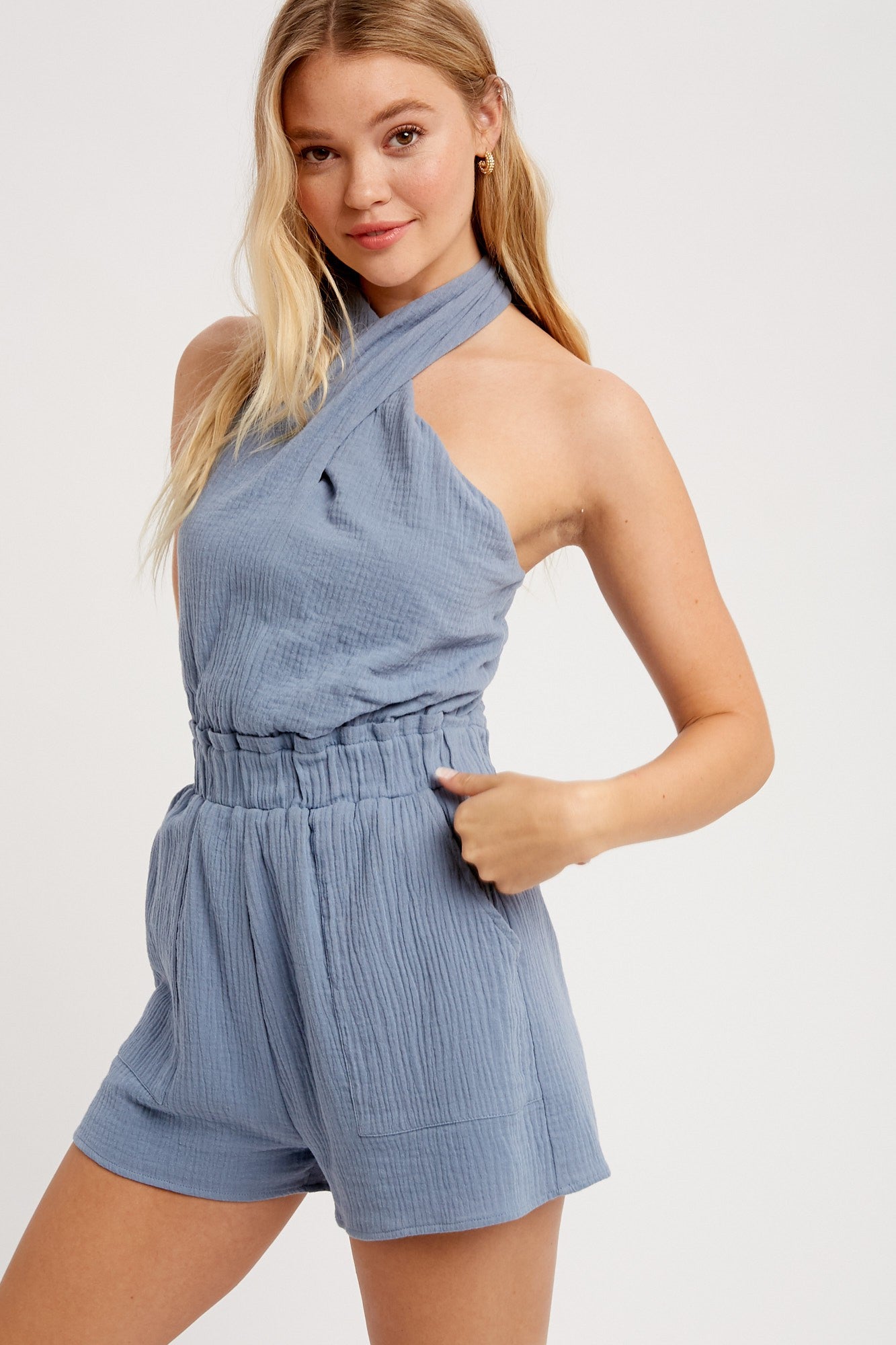 Criss Cross Halter Romper